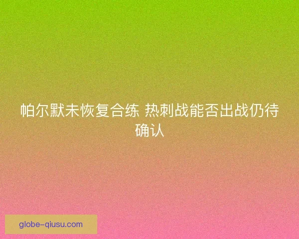 帕尔默未恢复合练 热刺战能否出战仍待确认